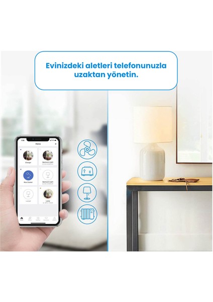Wi-Fi Uzaktan Kontrollü Akım Korumalı Akıllı Tekli Priz