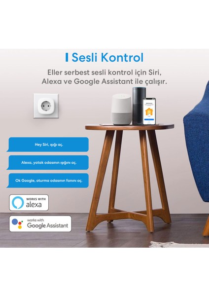Wi-Fi Uzaktan Kontrollü Akım Korumalı Akıllı Tekli Priz