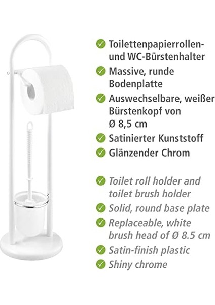 Ayaklı Tuvalet Fırçası Takımı Siena Beyaz modelleri