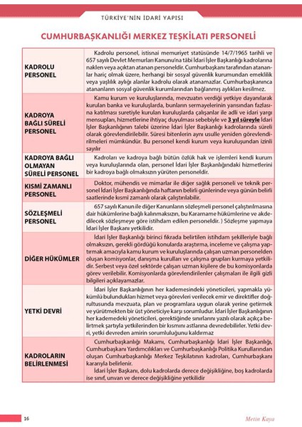 İmtiyaz Kaymakamlık Ders Notu Türkiye’nin İdari Yapısı