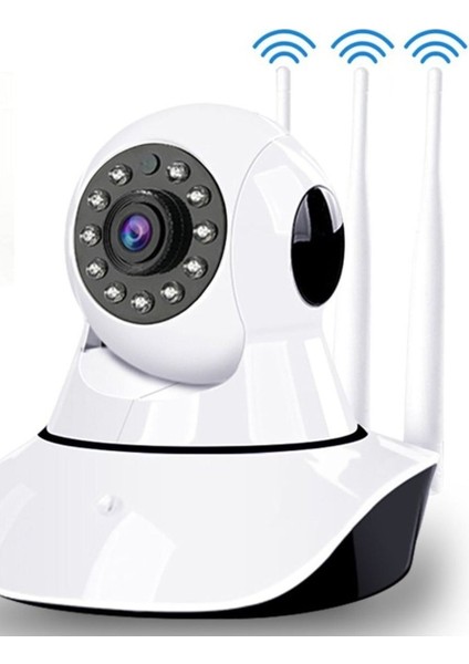 Wi-Fi Kablosuz Cmr5 Ip Güvenlik ve Bebek Kamerası 360 Derece 3 Anten