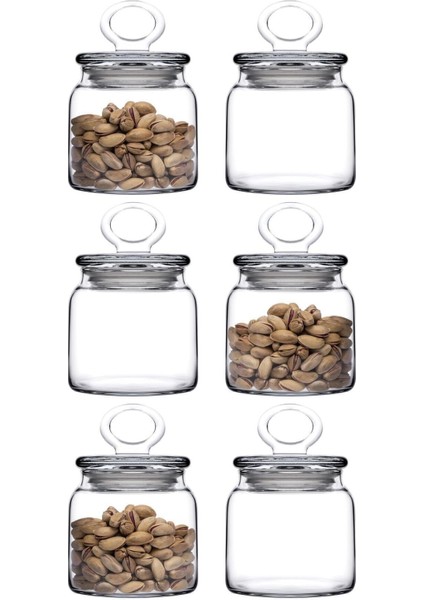 6'Lı Kitchen Slim Cam Kapaklı Küçük Kavanoz Seti - 575cc Fma07096 008oa