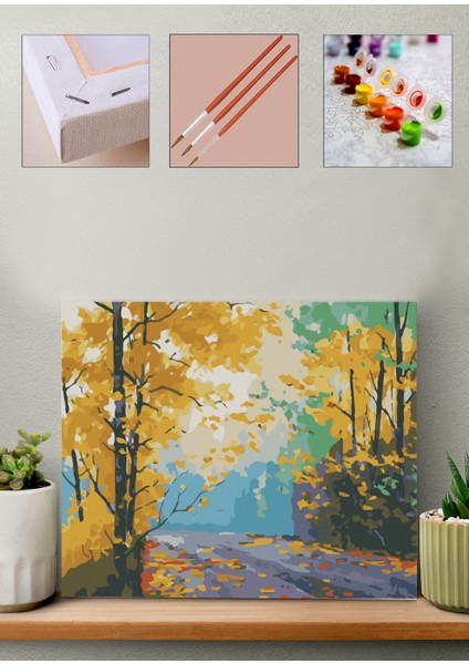 Sayılarla Boyama Seti - Sonbahar Yaprakları 40 x 50 cm