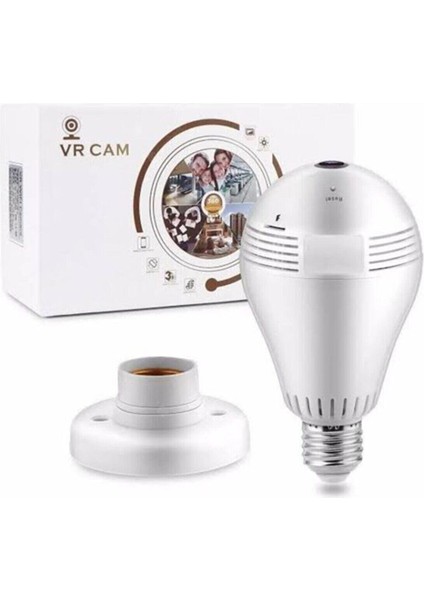 Ip Kamera 360 Derece Balıkgözü Panoramik Wifi P2P Ağ Ip Ampul Kamera Cmr8