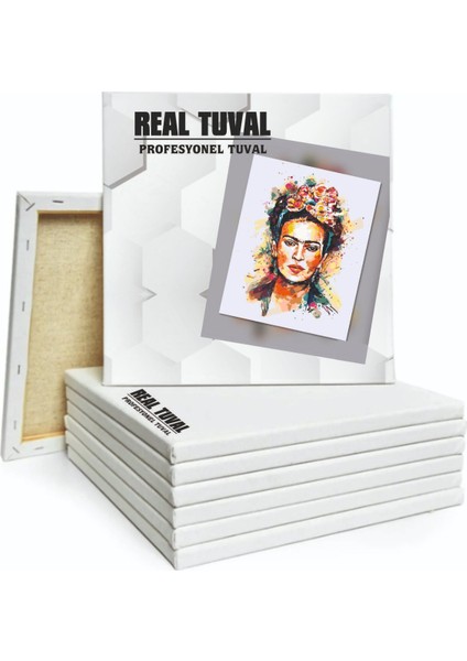 20x20 cm Tuval Arkadan Zımbalı Pamuk 3 Kat Astarlı