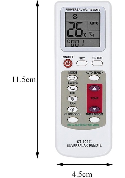 Yes Color 1pc KT-109II Klima A/c Uzaktan LCD Ekran Temel ile Net Ayarlar (Yurt Dışından)