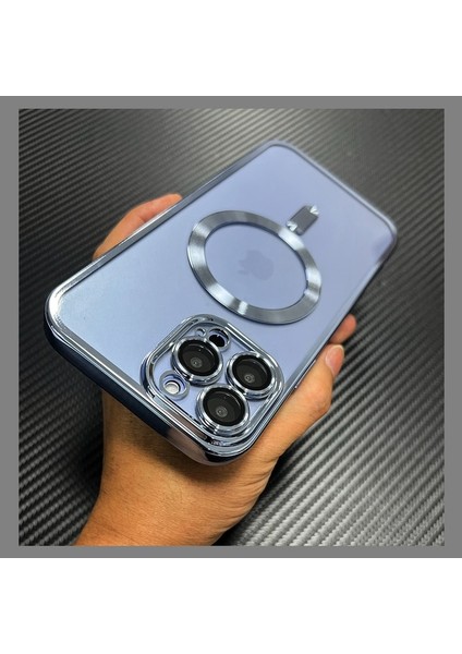 Iphone 13 Pro Max Kılıf Kamera Camı Kaplamalı Parlak Renkli Magsafe Kablosuz Şarj Özellikli
