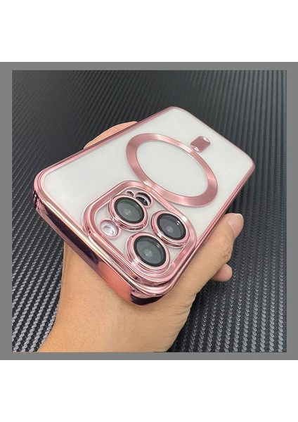 Iphone 13 Pro Max Kılıf Kamera Camı Kaplamalı Parlak Renkli Magsafe Kablosuz Şarj Özellikli