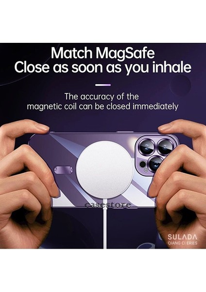 Iphone 13 Pro Max Kılıf Kamera Camı Kaplamalı Parlak Renkli Magsafe Kablosuz Şarj Özellikli