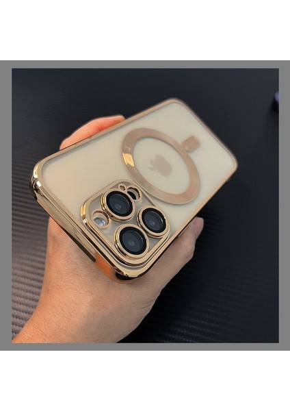 Iphone 14 Pro Max Kılıf Kamera Kaplamalı Parlak Renkli Magsafe Kablosuz Şarj Aygıtı Uyumlu Kılıf