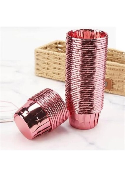 Kağıt Muffin Kek ve Sufle Kapsülü Metalik Rose Gold 10 Adet fiyatları