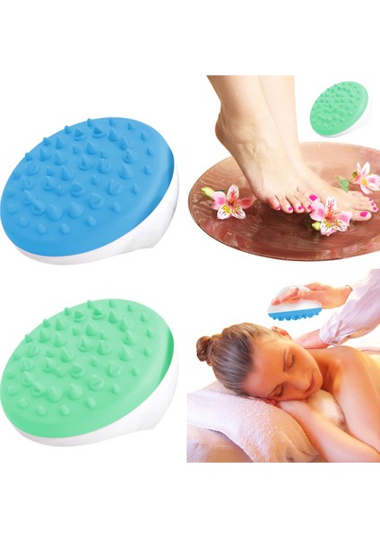 Anti Silikon Vücut Masaj Eldiveni Scrub Banyo Duş Masajı Fırça Mavi (Yurt Dışından) fiyatları