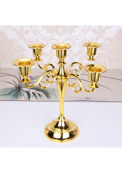 Metal 5 Candle Tutucu Şamdan 26CM (Yurt Dışından)