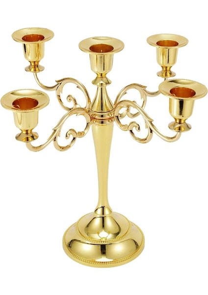 Metal 5 Candle Tutucu Şamdan 26CM (Yurt Dışından)