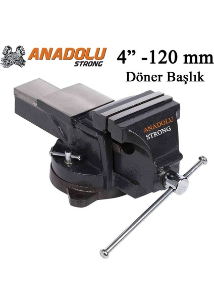 Büyük Boy 100MM 4" 360" Dönerli Taban Dövme Çelik Sabit Tezgah Masa Mengenesi