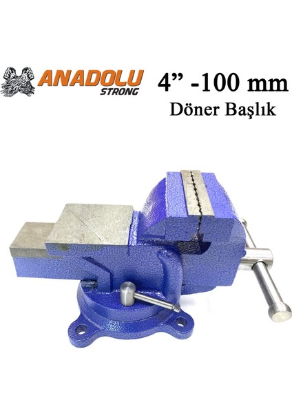 Büyük Boy 100MM 4" 360" Dönerli Taban Dövme Çelik Sabit Tezgah Masa Mengenesi