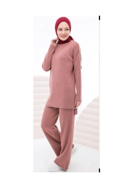 Kaşkorse Fitilli Kadın Alt-Üst Pijama Takımı