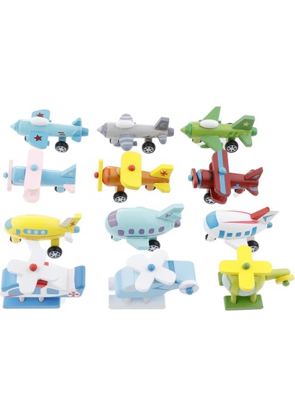 12 Pcs Uçak Bebek Için Ahşap Yürümeler 12 Ay+ (Yurt Dışından)