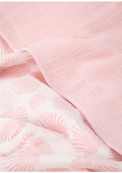 Bebe Marin Seashell Müslin Bebek Battaniyesi Pembe 120x120 modelleri