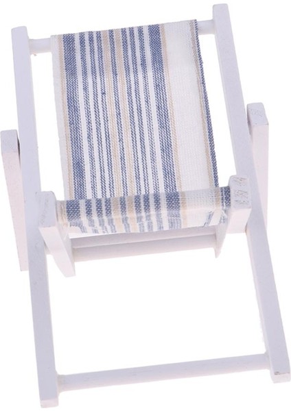 6. Dolls House Minyatür Seaside Sandalye Mavi Çizgili Katlanabilir (Yurt Dışından)