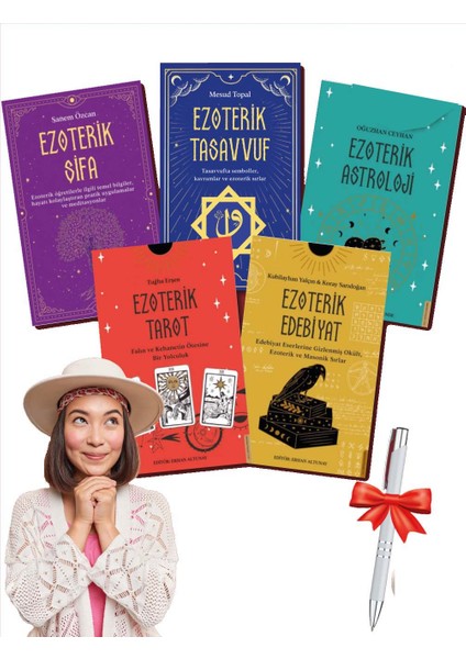 Ezoterik 5'li Set - Şifa, Tasavvuf, Astroloji, Edebiyat, Tarot + T. Kalem