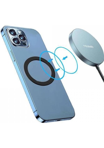 MG-0011 Android'i Magsafe'e Dönüştüren Metal Halka-Siyah