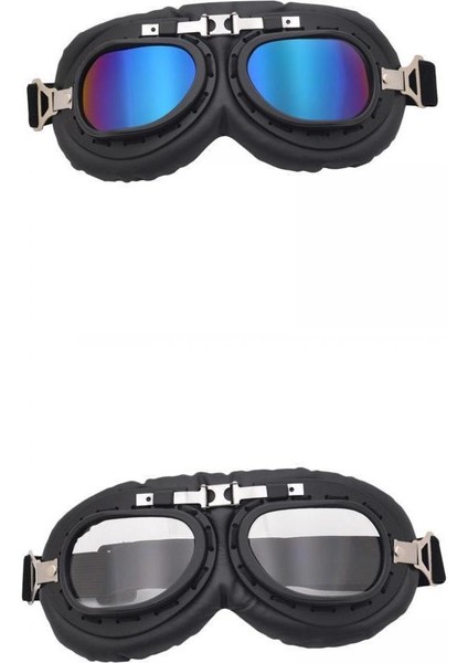 2Pcs Motosiklet Goggles Yarı Yarışçı Atv Için Klasik Spor Gözlükleri Berrak Ve Renkli  (Yurt Dışından)