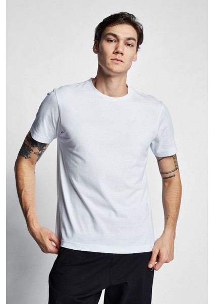 Beyaz Erkek Kısa Kollu T-Shirt 23S-1202-23B