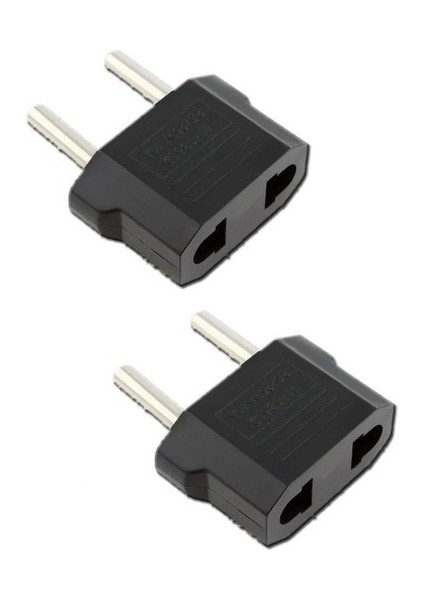 2 Adet Amerikan Fiş Türk Sistemine Çevirici Adaptor Fiş Düz Fişi Topraklı Priz Yuvasına Uyum Adaptör