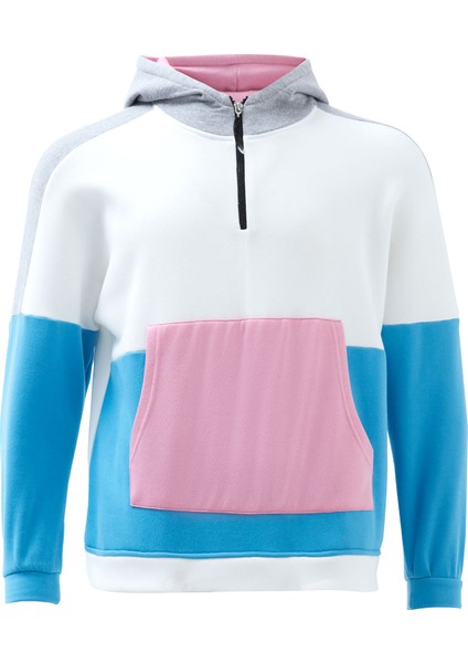 Erkek Pembe Mavi Oversize Hoodie
