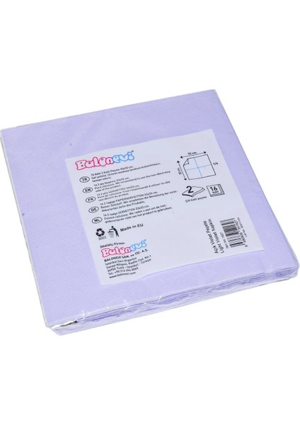 TPL1627 Açık Violet Peçete, 33X33 cm 16 Adet