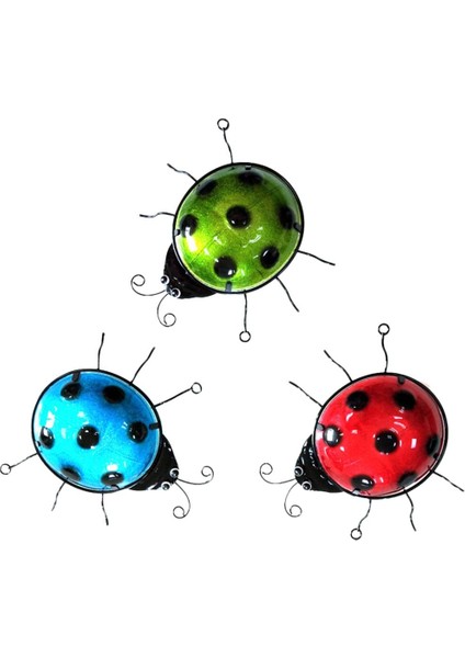 Metal Ladybug Dekorasyonları Bahçe Çim Ağacı Asma Sanat Kapalı Duvar Süsleme (Yurt Dışından)