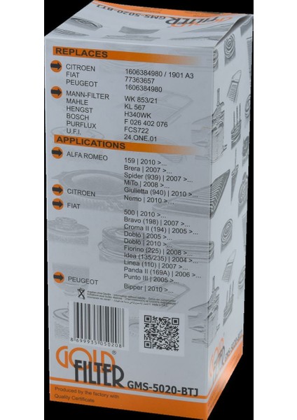 Fıat Lınea, Doblo, Fıorıno 1.3 Multıjet, Cıtroen Nemo Yakıt Filtre fiyatları