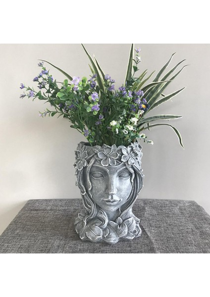 2 Adet Yüz Heykel Etli Kaktüs Kafası Flowerpot Bitki Kaplar Konteyner (Yurt Dışından) modelleri
