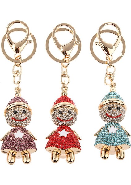 Moda Rhinestone Cartoon Snowman Şekil Anahtarlık Anahtarı (Yurt Dışından)