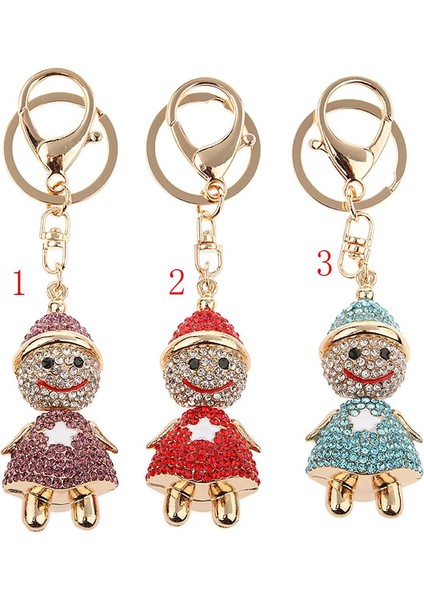 Moda Rhinestone Cartoon Snowman Şekil Anahtarlık Anahtarı (Yurt Dışından)