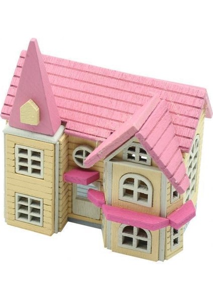 3x1: 12 Ölçekli Diy Ahşap Dollhouse Handcraft Minyatür Proje Oyuncak Hediyeleri Pembe 3 Pcs (Yurt Dışından)