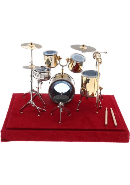 14*10*10CM Bakır Davul Kiti Ekran Kutusu Set Modeli Bebek Eylem Figürü Accs Altın, Kırmızı Tarifli Kırmızı (Yurt Dışından)