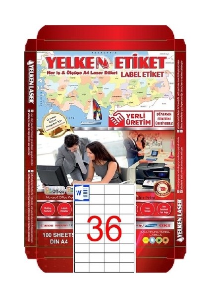 YN5035 Laser Etiket 36 'lı 52,5X33