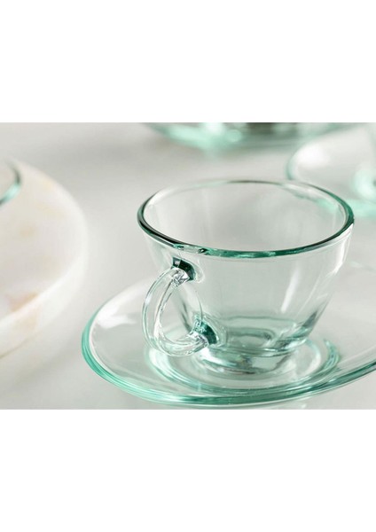 98396av Penguen 4'Lü Çay-Nescafe Fincan Takımı Su Yeşili