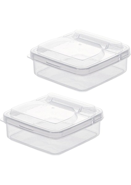 2 Adet Kompakt Buzdolabı Gıda Konteyneri Hava Geçirmez 10 x 10 x 4 cm. (Yurt Dışından)