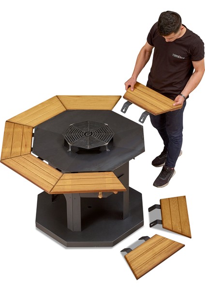 Octagon Odun Mangalı 70