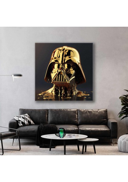 Star Wars Altın Darth Wader Maskesi Gold Liquid Mask Kanvas Tablo