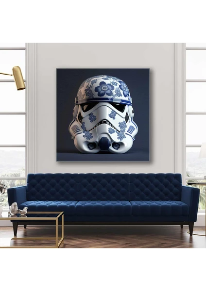 SML Tablo Star Wars Strormtrooper Maskesi Çini Seramik Kanvas Tablo