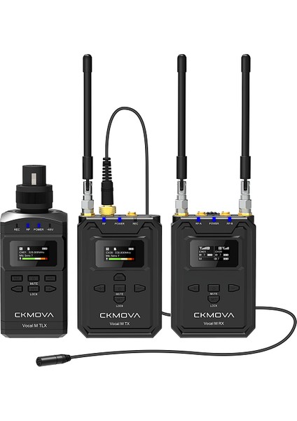 Vocal M V4 Uhf Çift Kanallı 1 Alıcı 2 Vericili Kablosuz Mikrofon Sistemi ve Ses Kaydedici