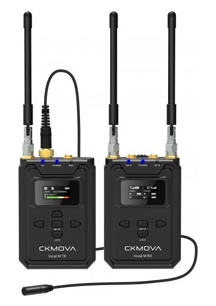 Vocal M V4 Uhf Çift Kanallı 1 Alıcı 2 Vericili Kablosuz Mikrofon Sistemi ve Ses Kaydedici