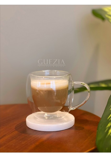 Isıya Dayanıklı Kupa Sunum Kahve Bardağı | Çift Camlı Çift Cidarlı Cam Kupa 200 ml | 1 Adet