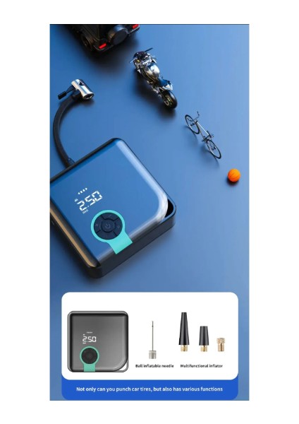 Auhma A5544 Dijital Ekranlı Kompresörlü Hava Pompası | 4000mAh Powerbank | LCD Ekran, LED Işık, Hızlı Şarj Özellikli