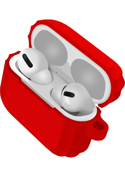 Buff Airpods Pro Rubber Silicone Case Red