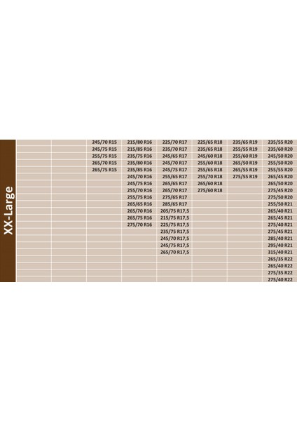 Araç Kar Çorabı X-Treme Series S - M - L - XL - XXL modelleri